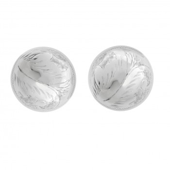 Pendientes Media Bola Labrada Plata de Ley 925 - Karissma