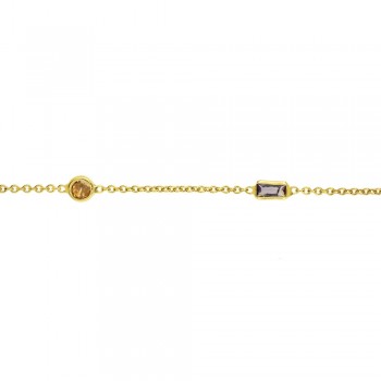 Pulsera dorada con circonitas Plata de Ley - Karissma 2