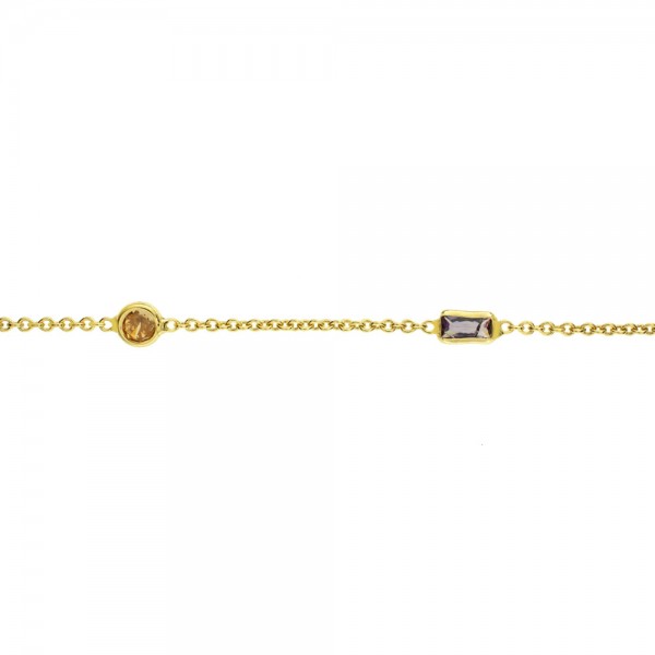 Pulsera dorada con circonitas Plata de Ley - Karissma