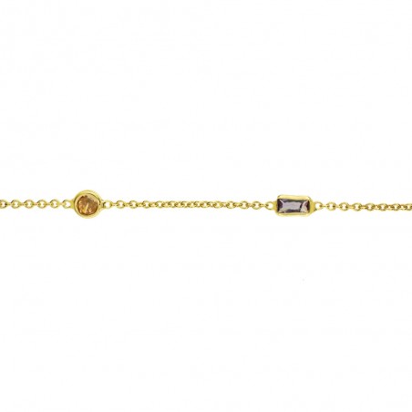 Pulsera dorada con circonitas Plata de Ley - Karissma