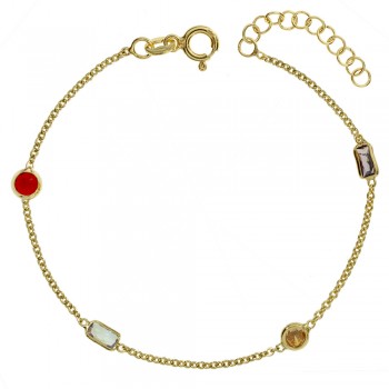 Pulsera dorada con circonitas Plata de Ley - Karissma