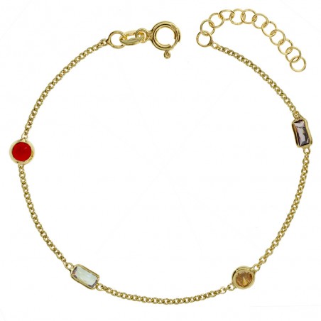 Pulsera dorada con circonitas Plata de Ley - Karissma