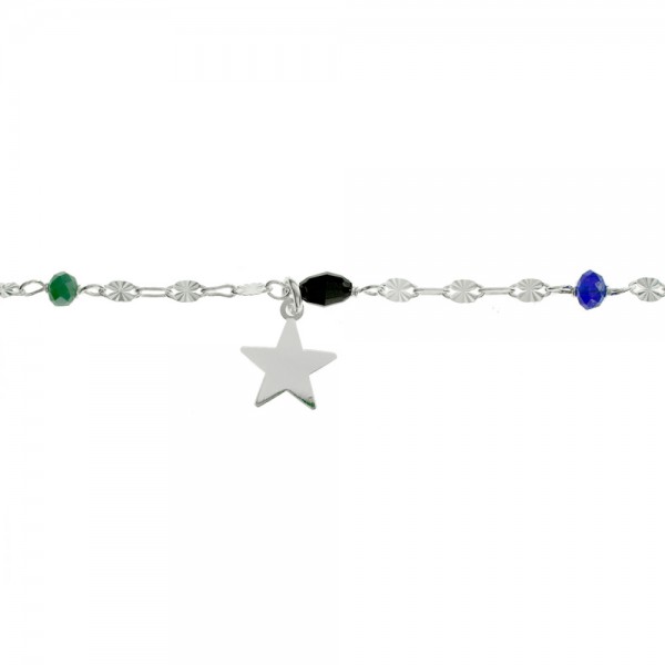Pulsera con estrella colgante Plata de Ley - Karissma