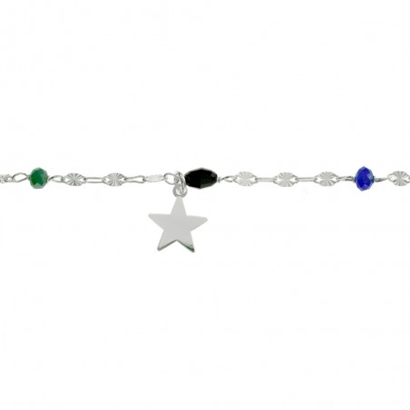 Pulsera con estrella colgante Plata de Ley - Karissma