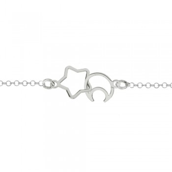 Pulsera luna y estrella entrelazadas Plata de Ley - Karissma 2