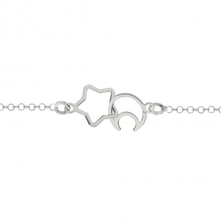 Pulsera luna y estrella entrelazadas Plata de Ley - Karissma