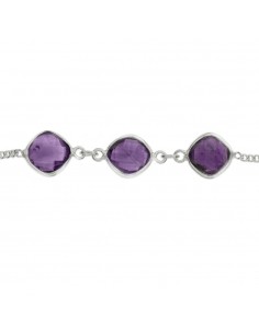 Pulsera rombos de piedra facetados Plata de Ley - Karissma 2