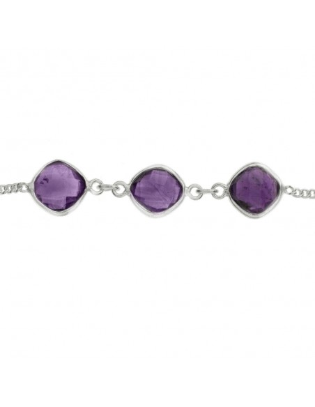 Pulsera rombos de piedra facetados Plata de Ley - Karissma