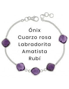 Pulsera rombos de piedra facetados Plata de Ley - Karissma
