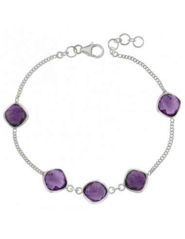 Pulsera rombos de piedra facetados Plata de Ley - Karissma