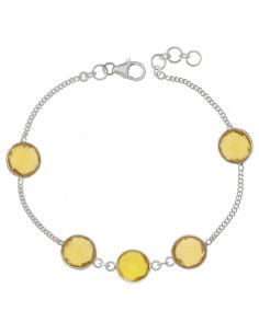 Pulsera citrino facetado Plata de Ley - Karissma