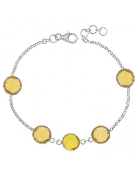 Pulsera citrino facetado Plata de Ley - Karissma