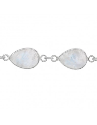 Pulsera gotas de piedra de luna Plata de Ley - Karissma
