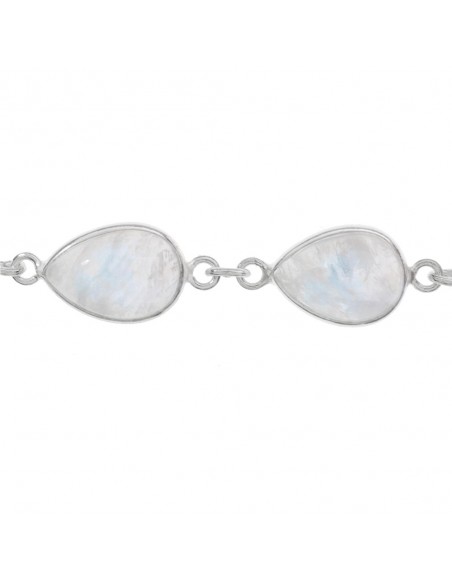 Pulsera gotas de piedra de luna Plata de Ley - Karissma