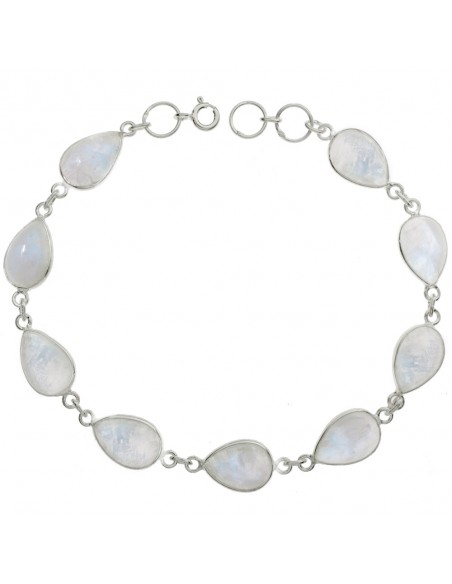 Pulsera gotas de piedra de luna Plata de Ley - Karissma