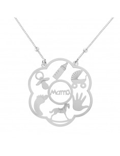 Collar Mamá símbolos maternidad Plata de Ley - Karissma