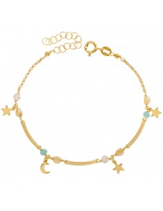 Pulsera dorada 4 estrellas Plata de Ley - Karissma