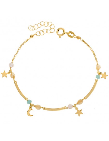Pulsera dorada 4 estrellas Plata de Ley - Karissma