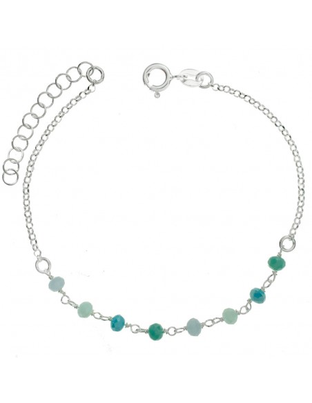 Pulsera cristales tonos azules Plata de Ley - Karissma