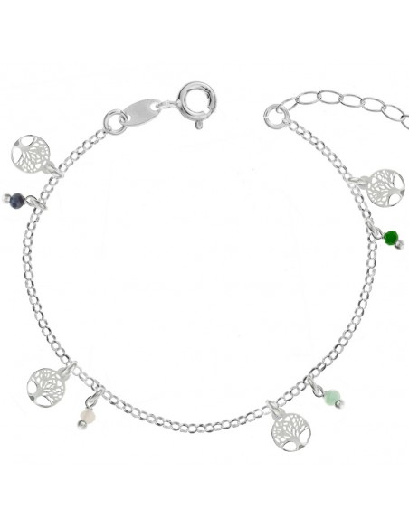 Pulsera árbol de la vida & cristales Plata de Ley - Karissma