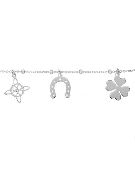 Pulsera símbolos de la Suerte Plata de Ley - Karissma