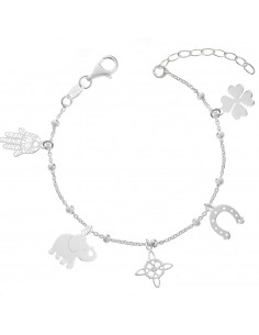 Pulsera símbolos de la Suerte Plata de Ley - Karissma