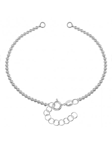 Base de pulsera de bolitas Plata de Ley - Karissma