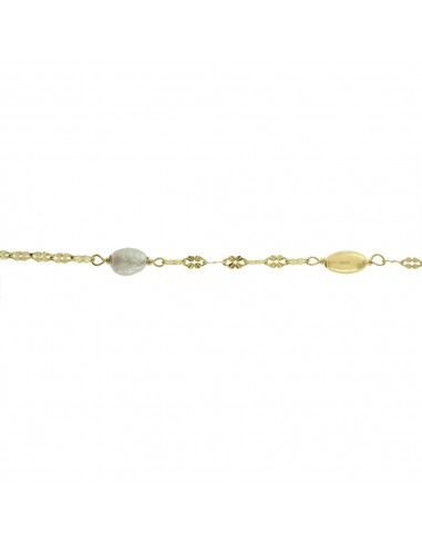 Pulsera dorada con perlas Plata de Ley - Karissma