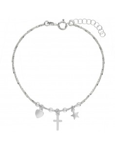 Pulsera semi rígida con colgantes Plata de Ley - Karissma