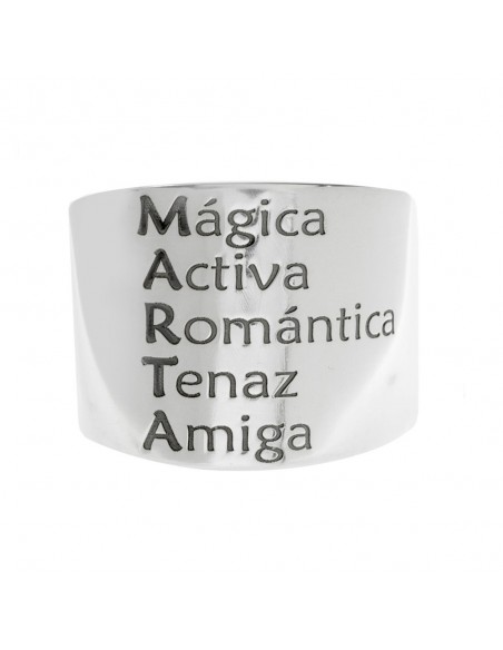 Anillo XL personalizado "Juego de palabras" Plata de Ley - Karissma