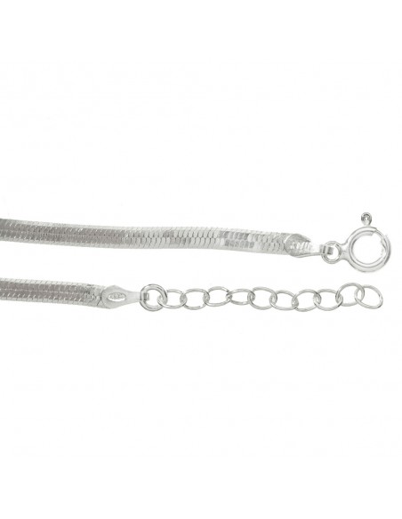 Gargantilla cola de serpiente brillo espejo Plata de Ley - Karissma