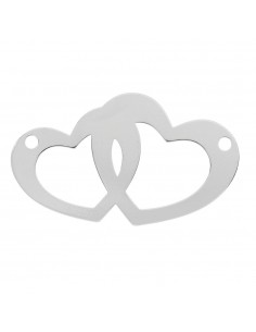 Entrepieza doble corazón entrelazado Plata de Ley - Karissma