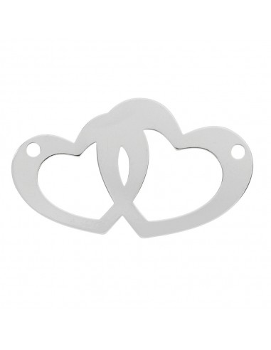 Entrepieza doble corazón entrelazado Plata de Ley - Karissma
