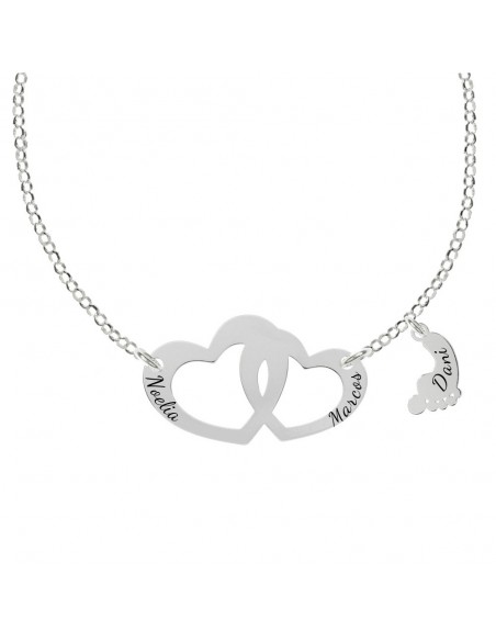 Collar Familia personalizable grabado fabricado en Plata de 1ª Ley - Karissma