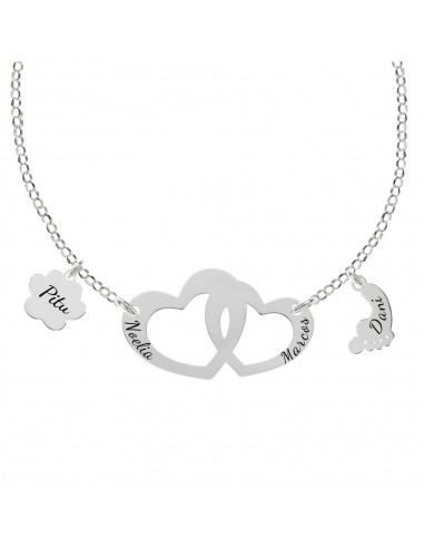 Collar Familia personalizable grabado fabricado en Plata de 1ª Ley - Karissma