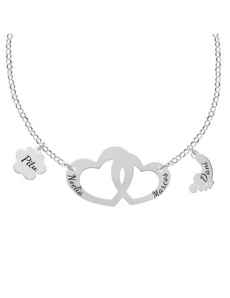 Collar Familia personalizable grabado fabricado en Plata de 1ª Ley - Karissma