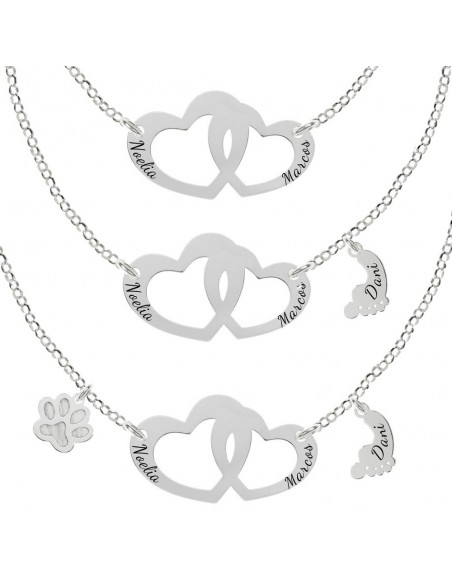 Collar Familia personalizable grabado fabricado en Plata de 1ª Ley - Karissma