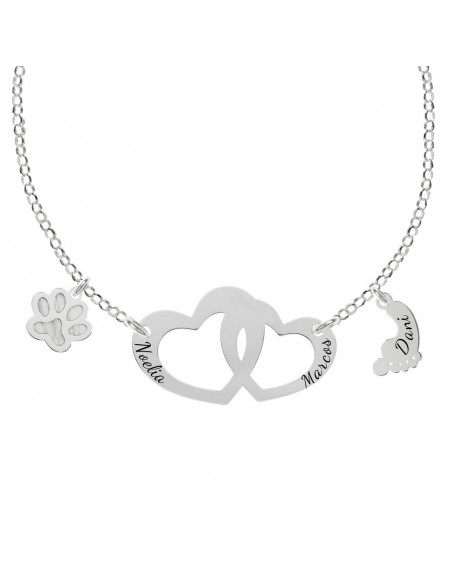 Collar Familia personalizable grabado fabricado en Plata de 1ª Ley - Karissma