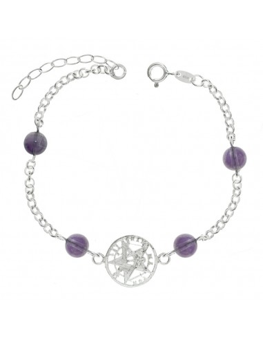 Pulsera Tetragrámaton con amatista o cuarzo Plata 925 - Karissma