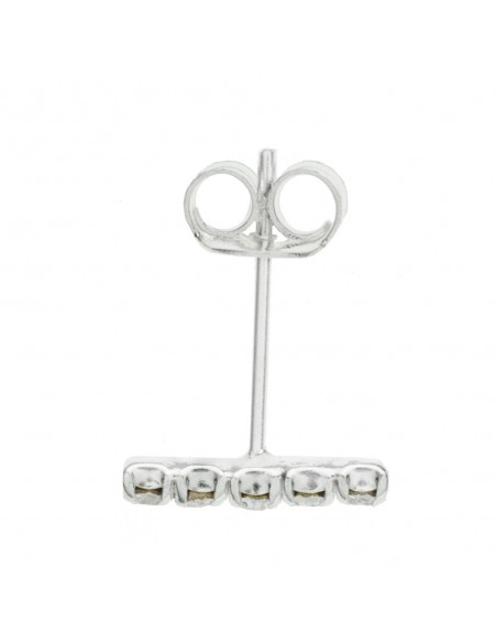 Pendientes verticales con circonitas Plata de Ley - Karissma