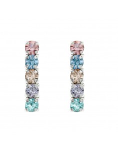 Pendientes verticales con circonitas Plata de Ley - Karissma