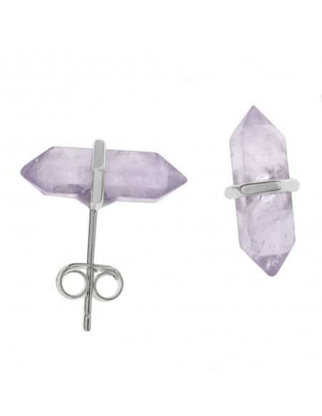 Pendientes punta de amatista Plata de Ley - Karissma