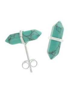 Pendientes punta de turquesa Plata de Ley - Karissma