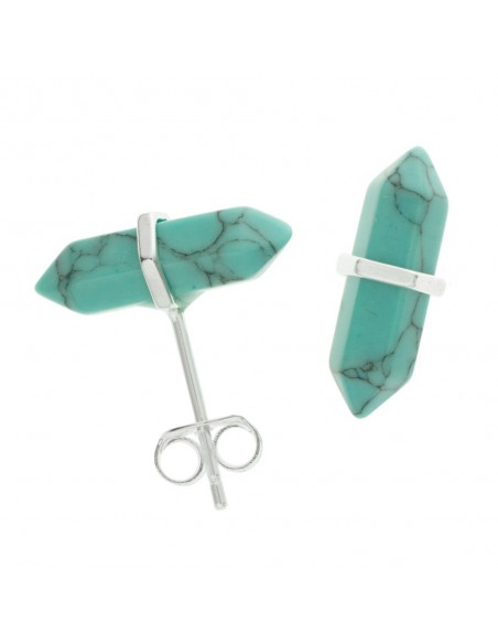 Pendientes punta de turquesa Plata de Ley - Karissma