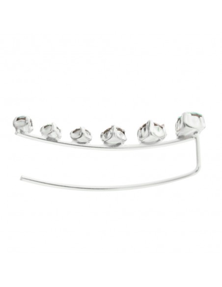 Pendientes trepadores con circonitas multicolor Plata de Ley - Karissma