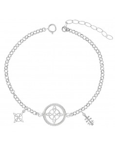 Pulsera Nudo de Bruja doble & Cruz de Caravaca Plata de Ley - Karissma