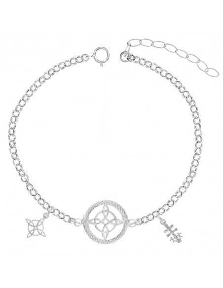 Pulsera Nudo de Bruja doble & Cruz de Caravaca Plata de Ley - Karissma