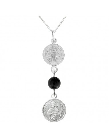 Medalla San Judas & San Benito Plata de Ley - Karissma