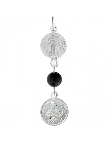 Medalla San Judas & San Benito Plata de Ley - Karissma