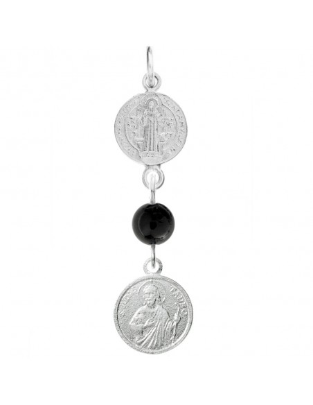 Medalla San Judas & San Benito Plata de Ley - Karissma